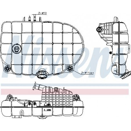 Ausgleichsbehälter. Kühlung Flüssigkeitsausdehnungsgefäßkühlung mit Anschluss mit Füllstandsensor VOLVO FM FM II FM12 FM9 FMX VOLVO FMX, 04.2010 - Nissens 996088