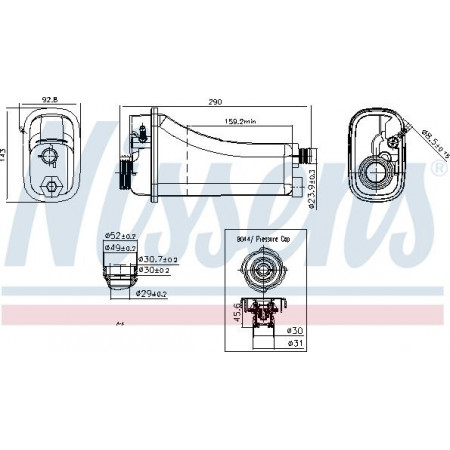 Expansievat. koeling Koelvloeistofexpansievat met plug met niveausensor past. BMW 3 E46 5 E39 7 E38 X3 E83 X5 E53 08.95-08. BMW 3 Touring IV (E46), Touring, 06.1999 - 07.2005 Nissens 996155