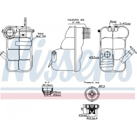 Vaso di espansione. raffreddamento Serbatoio di espansione del liquido di raffreddamento con tappo adatto. LAND ROVER DISCOVERY II 11.98-06.04 Nissens 996350