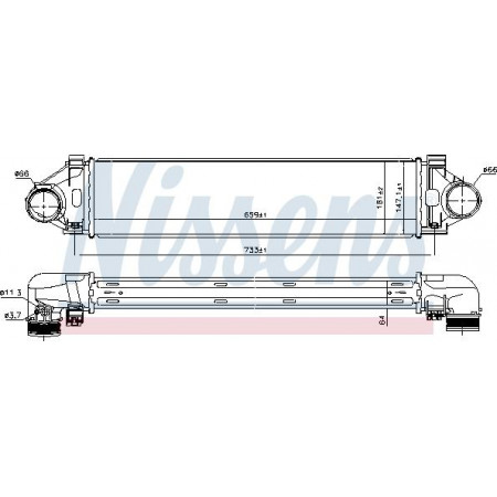 Intercooler. Intercooler compressor VOLVO S80 II V40 V60 I ​​V70 III XC60 I XC70 II LAND ROVER DISCOVERY SPORT FREELANDER 2 R VOLVO V70 (135), Estate Van, 09.2013 - Nissens 96471