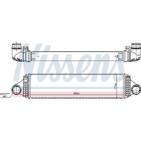 Intercooler. Intercooler compressor VOLVO V40 2.0-2.0D 05.14-08.19 VOLVO V40 (525, 526), ​​Hatchback, 03.2012 - Nissens 961188