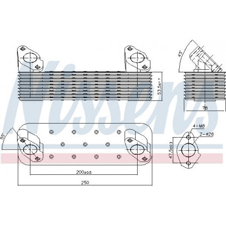 Radiator ulei. ulei motor Racitor de ulei 54x78x250mm MAN EL LIONS CITY LIONS COACH LIONS COMFORT LIONS STAR MERCEDES-BENZ SK, 07.1987 - 09.1996 Nissens 90728