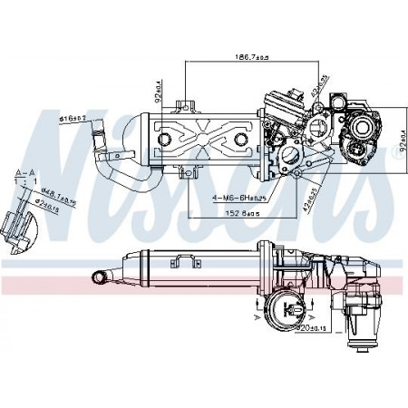 EGR-klep EGR-klepmodule met radiator ABARTH 124 SPIDER AUDI A3 Q3 TT SEAT ALHAMBRA ALTEA ALTEA XL IBIZA IV IBI VW EOS (1F7, 1F8), Sabrioleta, 03.2006 - 08.2015 Nissens 98178
