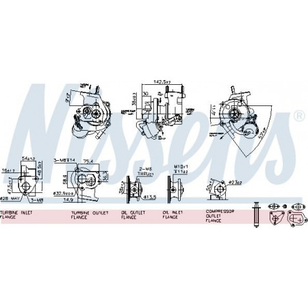 Turbocompressor Novo com conjunto de juntas adequado. FIAT 500 500 C DOBLO DOBLO-MINIVAN FIORINO FIORINO-MINIVAN GRANDE PUNTO ID FIAT PUNTO II (188_), Hatchback Van, 02.2000 - 12.2010 Nissens 93030