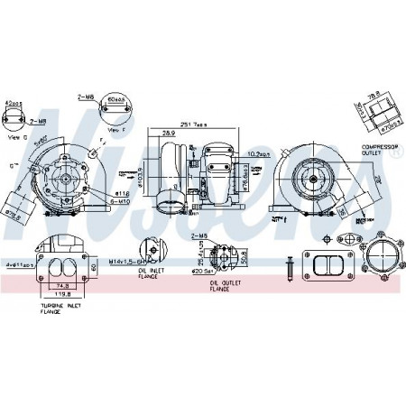 Turbocompresor Turbocharger with fitting kit MERCEDES ACTROS ACTROS MP2 - MP3 OM541.920-OM541.999 04.96- Nissens 93296