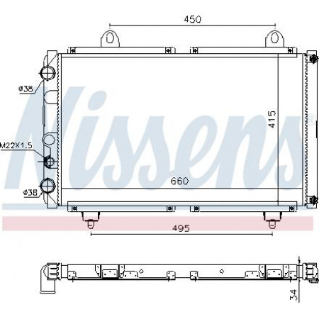 Termosifone. raffreddamento del motore Il radiatore del motore si adatta. CITROEN C25 FIAT DUCATO TALENTO PEUGEOT BOXER J5 1.9D-2.5D FIAT TALENTO (290_), Telaio di supporto, 03.1989 - 03.1994 Nissens 63558