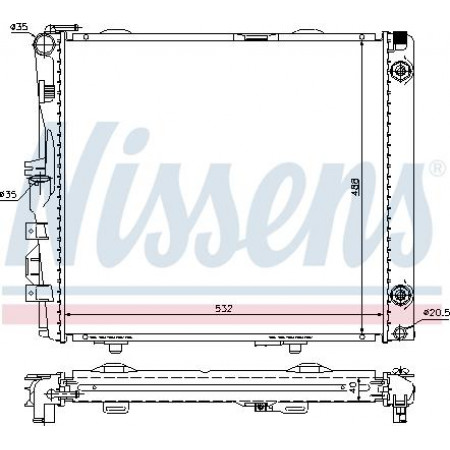 Kühler. Motorkühlung Automatischer Motorkühler passt. MERCEDES 124 A124 124 C124 124 T-MODELL S124 124 W124 E A124 E C124 MERCEDES-BENZ E-KLASSE (A124), Cabrio, 05.1993 - 03.1998 Nissens 62683A