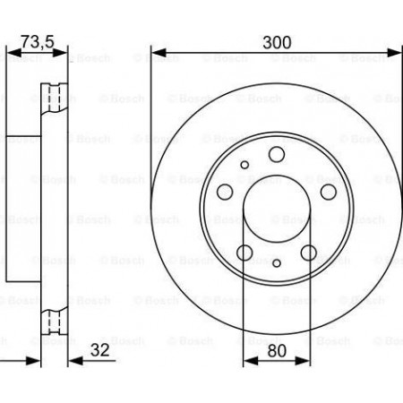 Brake disc PEUGEOT BOXER (250), Support frame, 04.2006 - BOSCH 0 986 479 315
