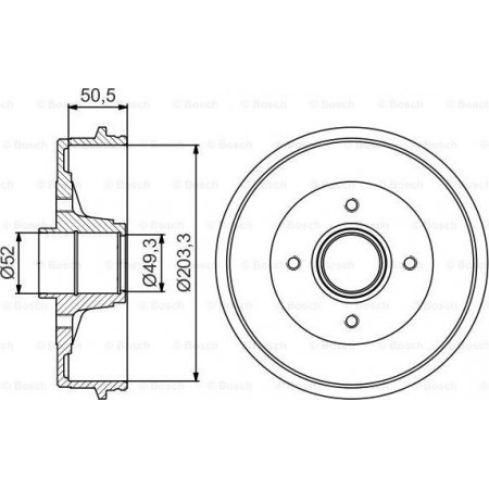 Tambour de frein RENAULT TWINGO I (S06_), Van à hayon, 03.1993 - 06.2012 BOSCH 0 986 477 210