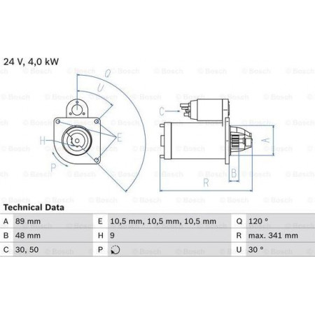 Anlasser Anlasser 24V 4kW passt. MERCEDES LK-LN2 MK NG O 301 O 309 O 402 OH UNIMOG T2-L T2-LN1 ADE364N-OM386.951 01.70- MERCEDES-BENZ T2/L, Tragrahmen, 01.1968 - 12.1988 BOSCH 0 986 013 490