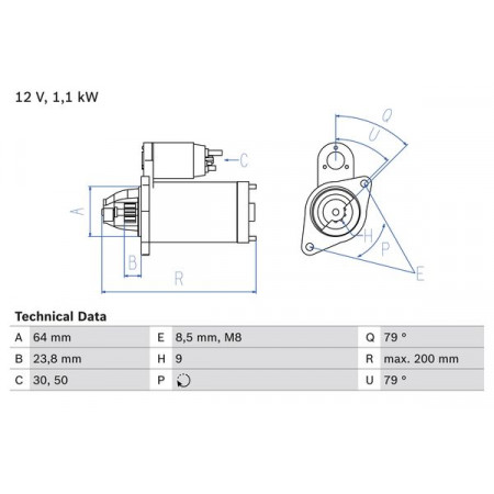 Anlasser Anlasser 12V 11kW passt. CHEVROLET AVEO FIAT LINEA PUNTO OPEL AGILA ASTRA H ASTRA H GTC ASTRA H-KOMBI ASTRA J C OPEL ASTRA J (P10), Schrägheck-Van, 09.2009 - 10.2015 BOSCH 0 986 021 240