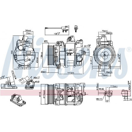 Compresor. climatizare Air-conditioning compressor LAND ROVER DISCOVERY III RANGE ROVER SPORT I 2.7D 07.04-03.13 LAND ROVER RANGE ROVER SPORT (L320), Crossover, 02.2005 - 03.2013 Nissens 890082
