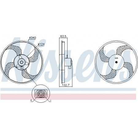 Ventilateur. radiateur Ventilateur de radiateur RENAULT CLIO III MODUS TWINGO II WIND 1.2-1.6 09.04- RENAULT CLIO III (SB_, SR_), Fourgon à hayon, 06.2005 - Nissens 85928