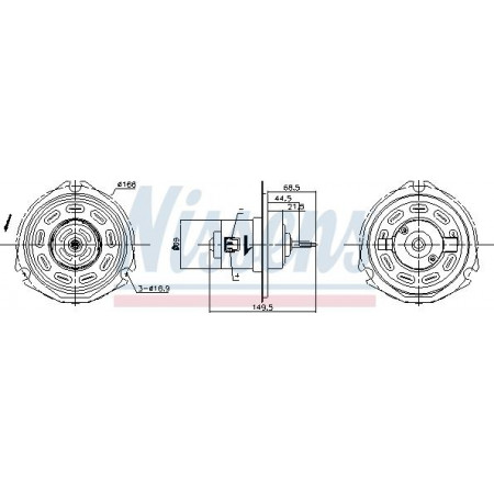 Fan. passagiersruimte Luchtblazer DAEWOO LANOS LEGANZA NUBIRA 1.3-2.2 02.97- DAEWOO NUBIRA (J100), Wagon, 04.1997 - Nissens 87058