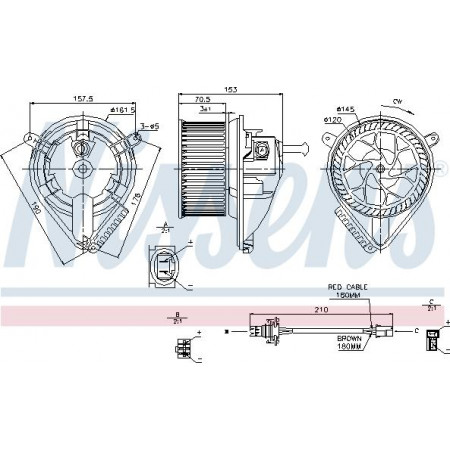 Ventilateur. habitacle Souffleur d'air MERCEDES SPRINTER 2-T B901 B902 SPRINTER 3-T B903 SPRINTER 4-T B904 SPRINTE MERCEDES-BENZ SPRINTER 3-t (903), Châssis support, 01.1995 - 05.2012 Nissens 87039
