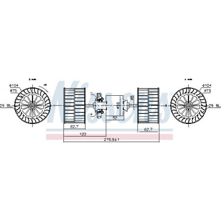 Admirador. habitáculo Motor soplador de aire 24V con ventiladores MERCEDES VARIO VARIO B667 B670 B668 VARIO B670 VARIO B670 B668 B667 0 MERCEDES-BENZ VARIO (670.3), Autobús, 08.1996 - Nissens 87193