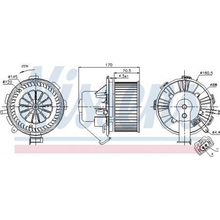 Admirador. habitáculo Soplador de aire MERCEDES SPRINTER 35-T B906 SPRINTER 3-T B906 SPRINTER 46-T B906 SPRINTER 5 MERCEDES-BENZ SPRINTER 3-t (906), Marco soporte, 06.2006 - Nissens 87106