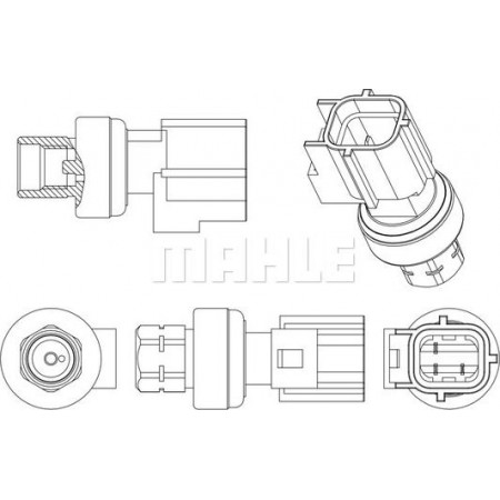 Interruptor de pressão, ar condicionado CHRYSLER VIPER, Cabrio, 10.1991 - 12.1998 MAHLE ASE 7 000P