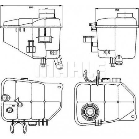 Expansion tank. cooling Coolant expansion tank MERCEDES C CL203 C T-MODEL S203 C W203 CLC CL203 CLK A209 CLK C209 05.00- MERCEDES-BENZ C-CLASS T-Model (S203), Tourism, 03.2001 - 08.2007 MAHLE CRT 126 000S