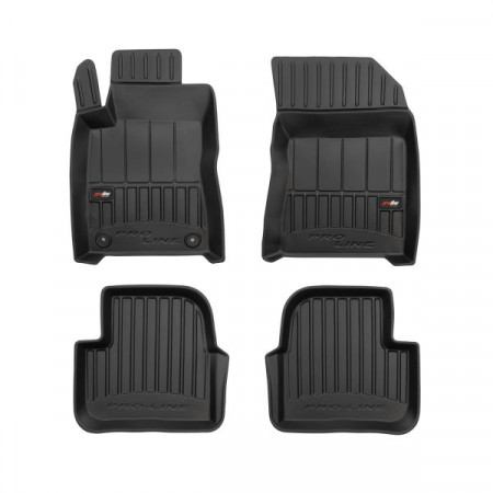 Rubber vloermattenset Vloermatten TPE 3 stuks kanalen proLine 3D voor/achter set kleur zwart CITROEN C3 III 07.16- Hatchback FROGUM FRG 3D407992