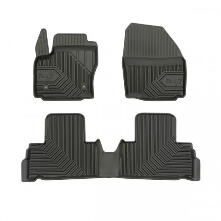 Jeu de tapis en caoutchouc Tapis de sol TPE 4 pcs conduits No. 77 ensemble avant/arrière couleur noir FORD GALAXY II 05.06-06.15 FROGUM FRG77408012