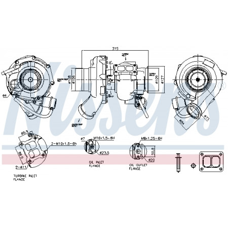 Turbocompressor Turbocharger compression wheel type: aluminum with fitting kit SCANIA G P R DC13 EURO 6 SCANIA LPGRS PGRT DC13.05-DC13.174 04.04- NISSENS NIS 93677