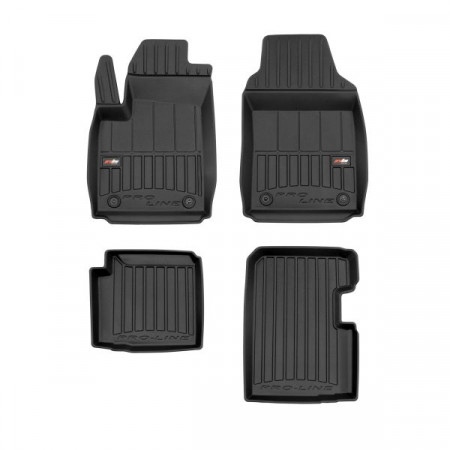 Conjunto de tapetes de borracha Tapetes TPE 4 peças dutos proLine 3D dianteiro/traseiro conjunto cor preto FIAT 500E 10.20- Versão hatchback: Híbrido FROGUM FRG 3D426696