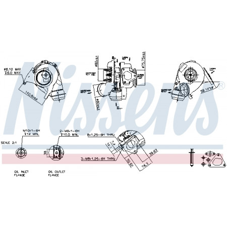 Turbocompresor Nou cu set de garnituri  MERCEDES SPRINTER 2-T B901 B902 SPRINTER 3-T B903 SPRINTER 4-T B904 2.1D 04.00-05.06 NISSENS NIS 93051