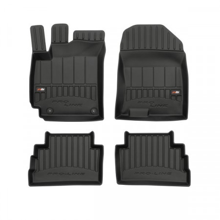 Conjunto de tapetes de borracha TPE 4 pcs dutos proLine 3D conjunto dianteiro/traseiro cor preto HYUNDAI KONA 06.17-SUV FROGUM FRG 3D408456