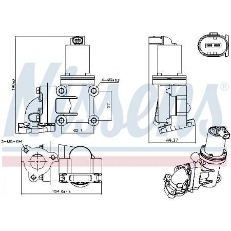 EGR-klep EGR-klep KIA SORENTO I 2.5D 08.02-12.11 NISSENS NIS 98355