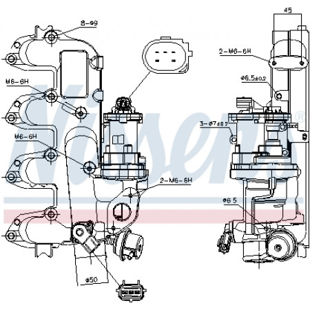 Vanne EGR Collecteur d'admission avec vanne EGR FORD GALAXY II S-MAX TOURNEO CONNECT 1.8D 06.02-06.15 NISSENS NIS 98239