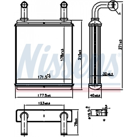Radiator calorifer caldura MERCEDES VIANO W639 VITO W639 VITO / MIXTO W639 2.0D-3.7 09.03- NISSENS NIS 707225