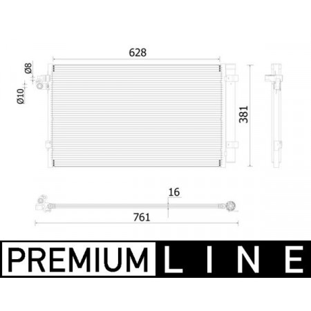 Condensor, airconditioning Airco condensor met droger BMW 5 G30 F90 7 G11 G12 8 G14 F91 8 G15 F92 8 GRAN COUPE G16 F93 3.0DH-6.6 09.15- MAHLE AC 99 000P