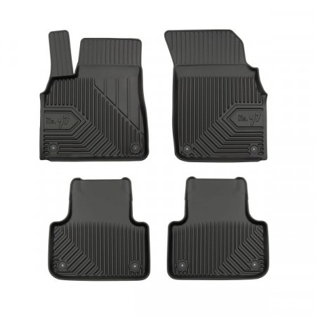 Jeu de tapis en caoutchouc Tapis de sol TPE 4 pcs conduits No. 77 ensemble avant/arrière couleur noir AUDI Q7 Q8 01.15- FROGUM FRG77408470