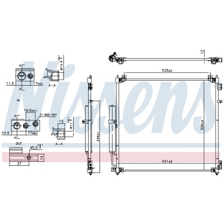 Condenseur, climatisation Condenseur de climatisation aluminium LAND ROVER DEFENDER DISCOVERY V RANGE ROVER IV RANGE ROVER SPORT II 3.0-5.0 08.12- NISSENS NIS 941164