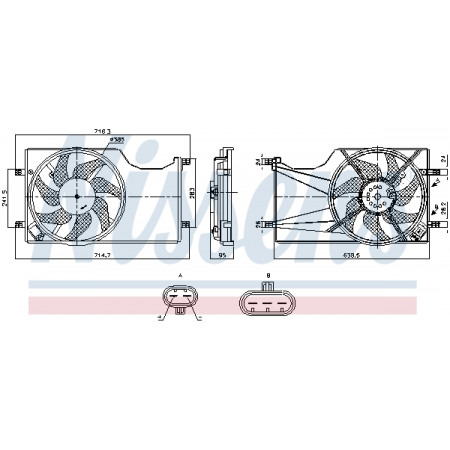 Ventola, radiatore Ventola radiatore con alloggiamento OPEL ADAM CORSA E CORSA E/HATCHBACK 1.0-1.6 07.14- NISSENS NIS 850098