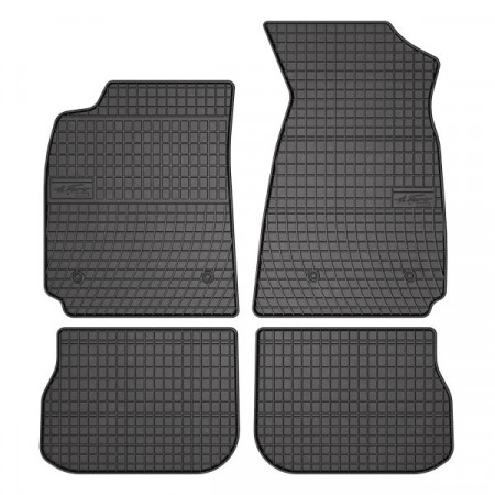 Jeu de tapis de sol Caoutchouc 4 pcs BASIC avant/arrière couleur noir AUDI A4 B5 11.94-09.01 Berline FROGUM MMT A040 0721