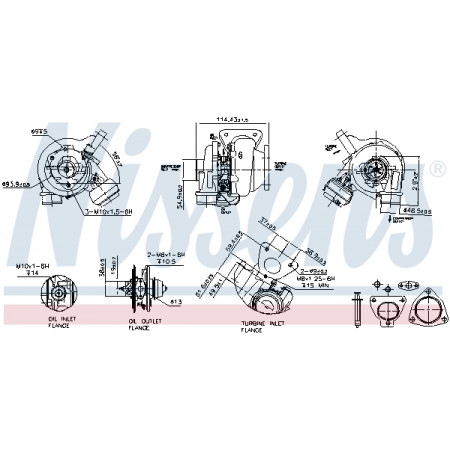 Turbocharger New with gasket set VOLVO S60 I S80 I V70 II XC70 I XC90 I 2.4D 01.01-04.10 NISSENS NIS 93159