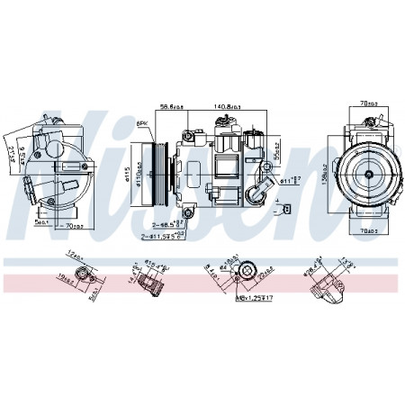 Compresor, climatizare Air-conditioning compressor AUDI A1 A3 A6 ALLROAD C6 Q2 Q3 TT CUPRA ATECA SEAT ALHAMBRA ALTEA ALTEA XL ARONA ATECA IBIZA IV IBIZA IV SC IBIZA IV ST 1.0-3.6 08.00- NISSENS NIS 890632